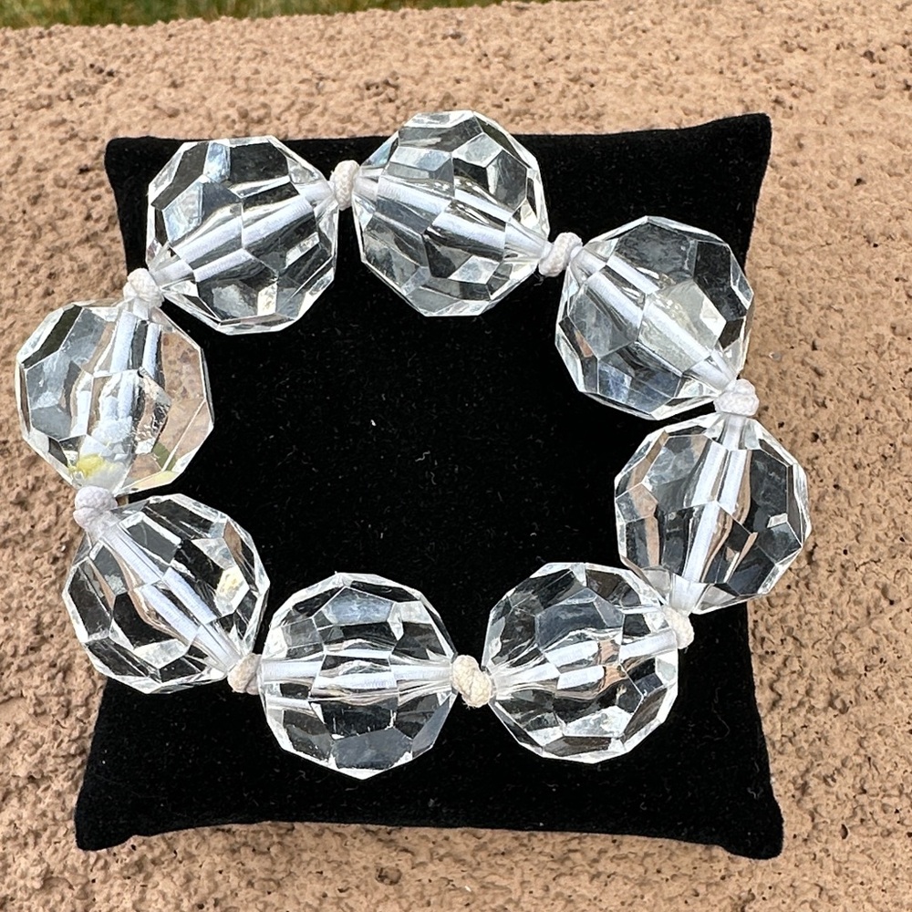 Gymboree Faceted Clear Bead Stretch Bracelet